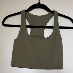 Girlfriend Collective Longline Racerback Crop Workout Top Sage Green XS